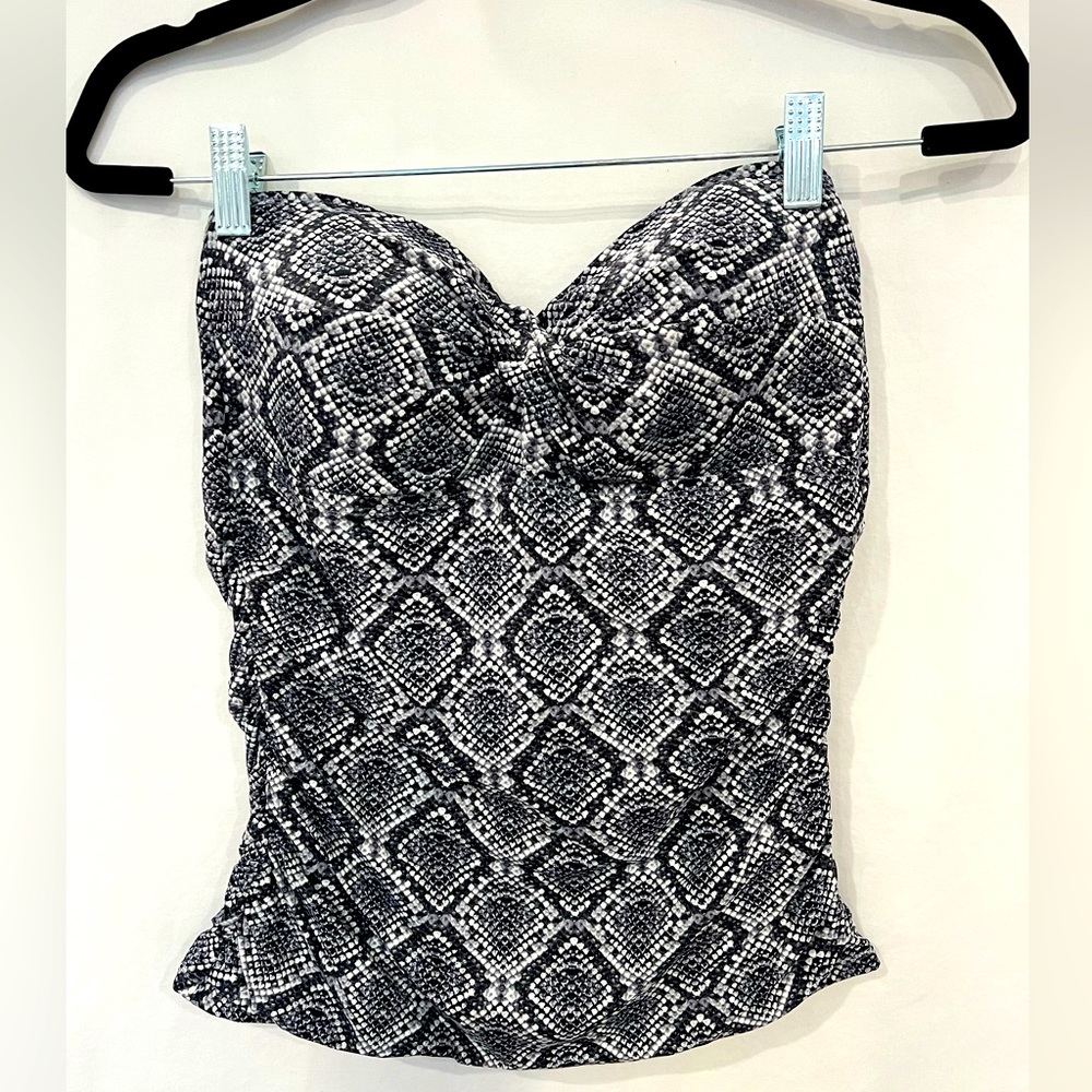 Tommy Bahama Black & White Python Bandini Top M NWT